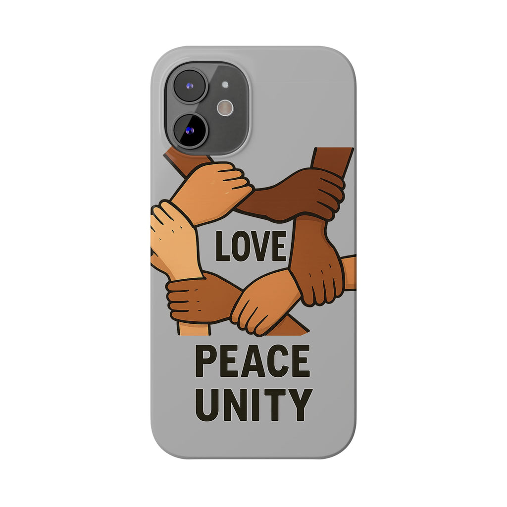 Unity Theme Slim Phone Cases - Love Peace Unity, Gift for Activists, Phone Accessories for Peace Lovers, Unique Phone Covers - Wayal Store