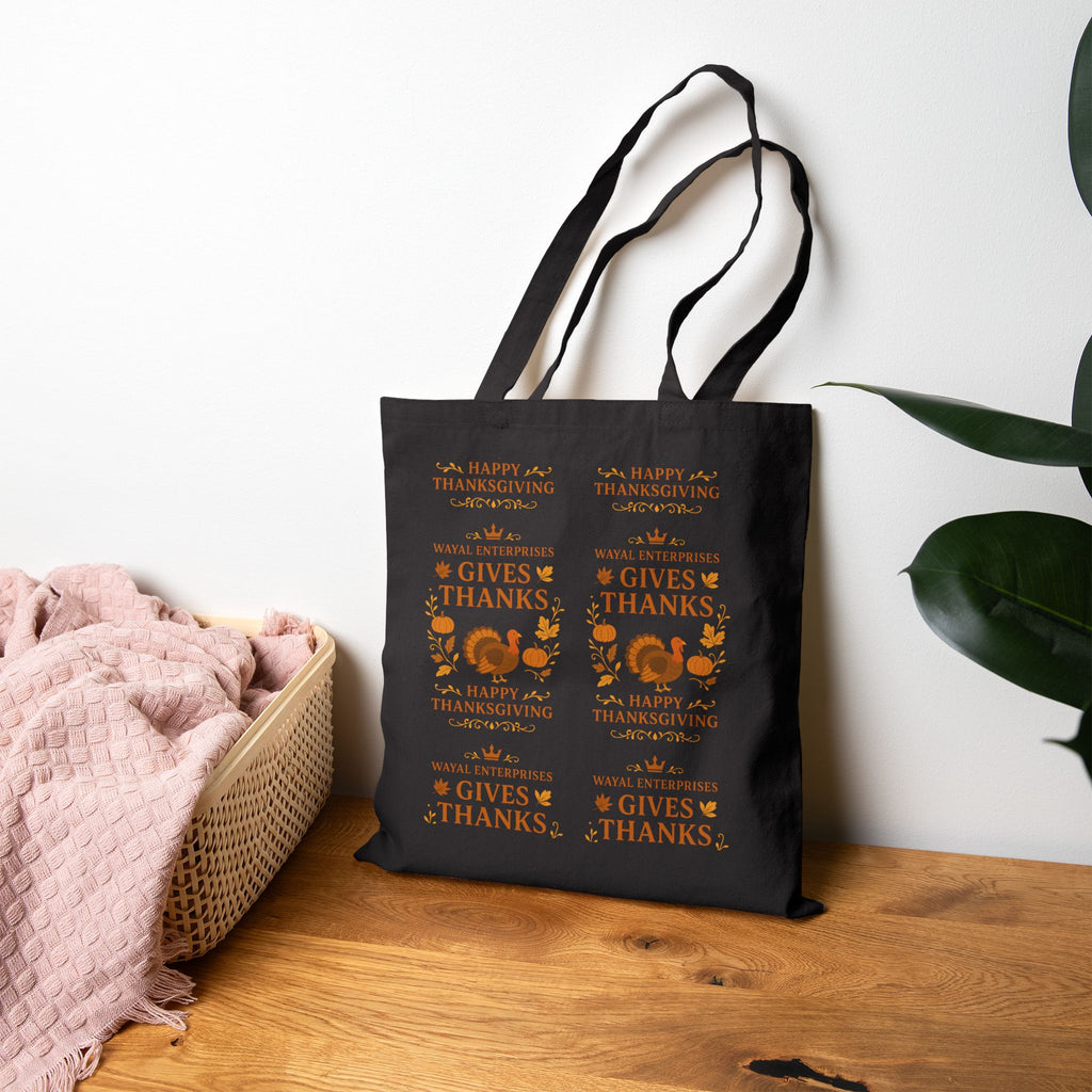 Thanksgiving Cotton Canvas Tote Bag - Celebrate with Gratitude - Wayal Store