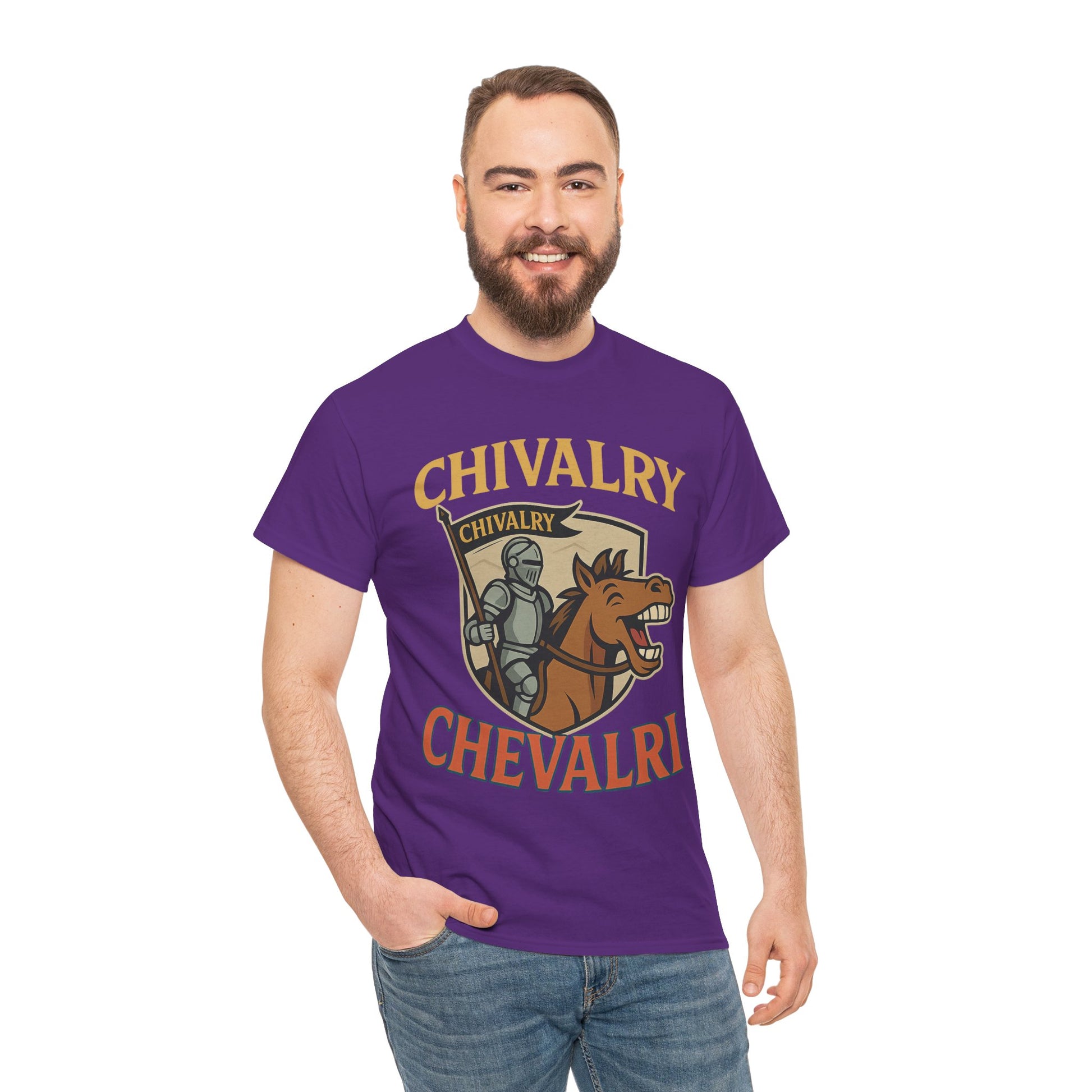 Chivalry-Themed Unisex Heavy Cotton Tee, Knight Shirt, Medieval Fan Apparel, Funny Gift, Renaissance Festival Clothing - Wayal Store