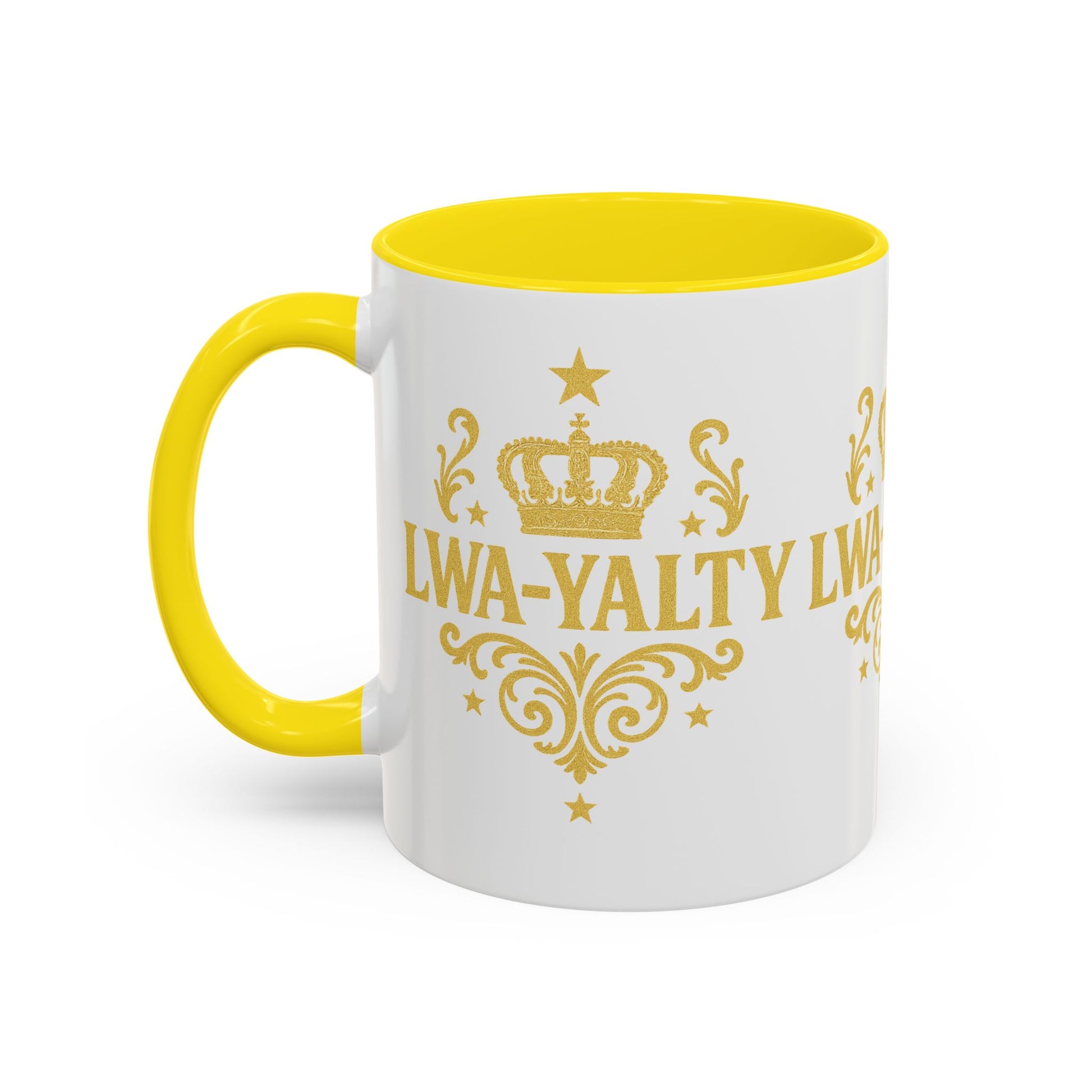 Regal Crown Accent Coffee Mug - Royalty Lwa-Yalty, Unique Gift for Coffee Lovers, Home Decor, Birthday, Celebration - Wayal Store