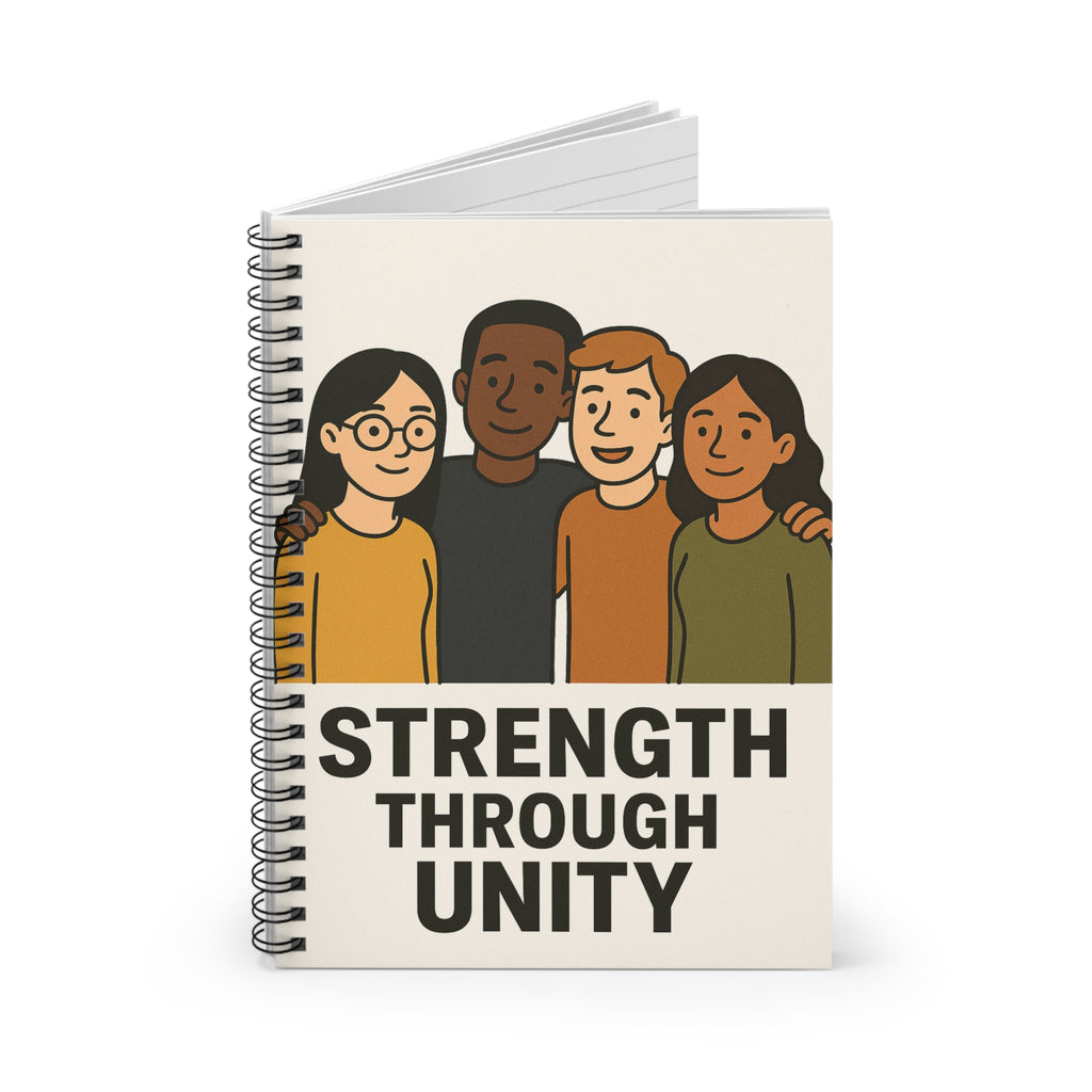 Empowering Spiral Notebook - Strength Through Unity, Inspirational Journal, Gift for Friends, Back to School Supplies, Diversity Notebook - Wayal Store