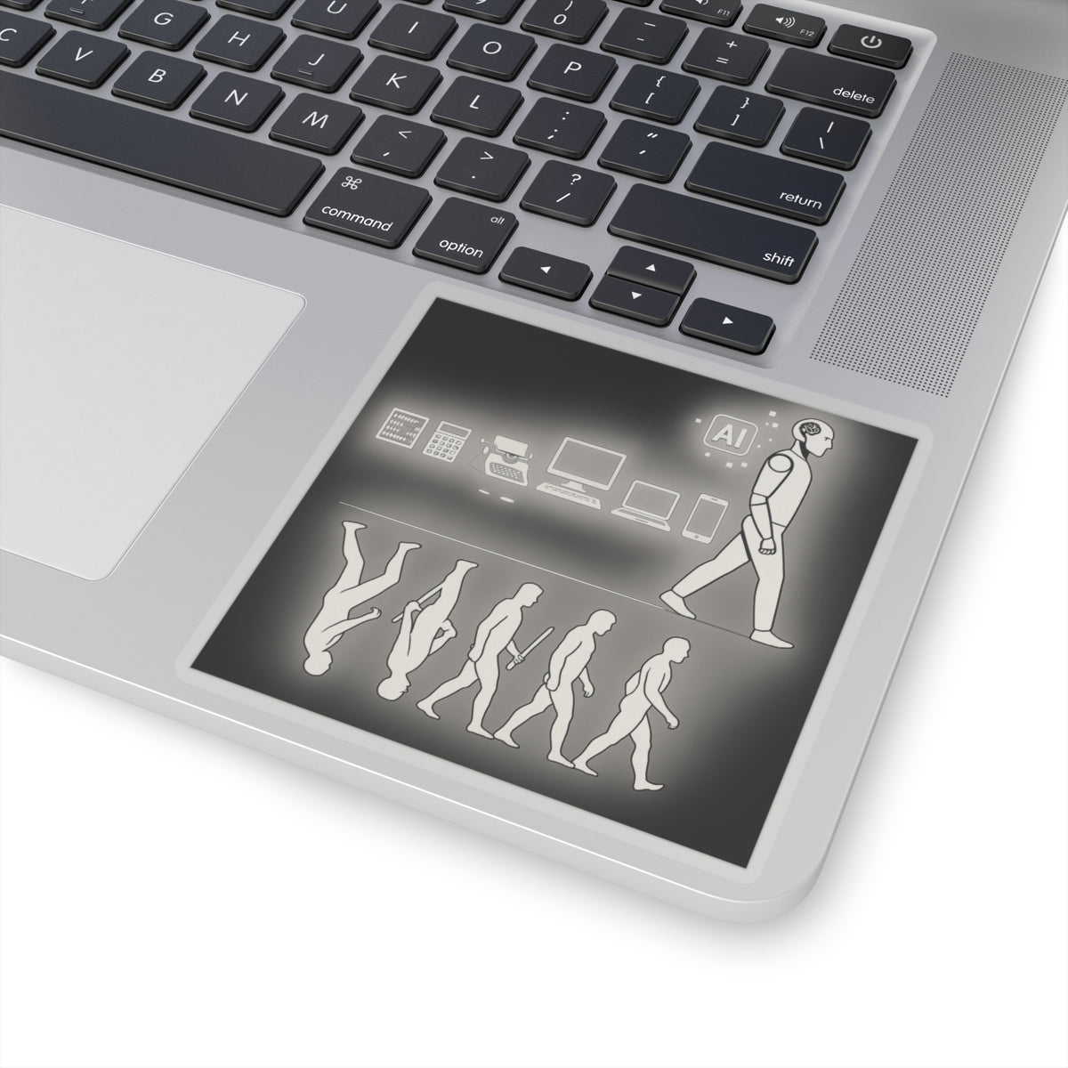 AI Evolution Kiss-Cut Stickers | Tech Lovers, Laptop Decor, Modern Art, Gift for Geeks, Futuristic Vibe - Wayal Store