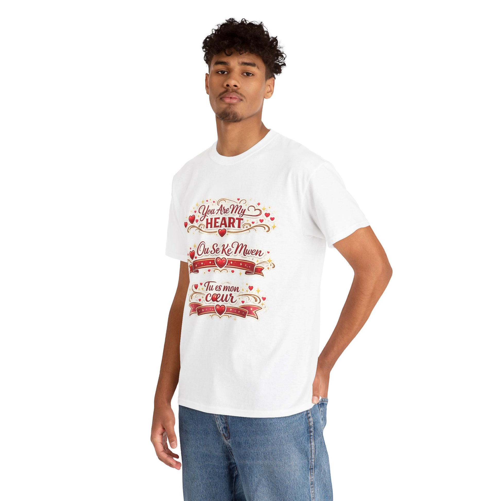 Heart Love Tee — "You Are My Heart / Tu es mon coeur" Romantic Valentine T-Shirt - Wayal Store