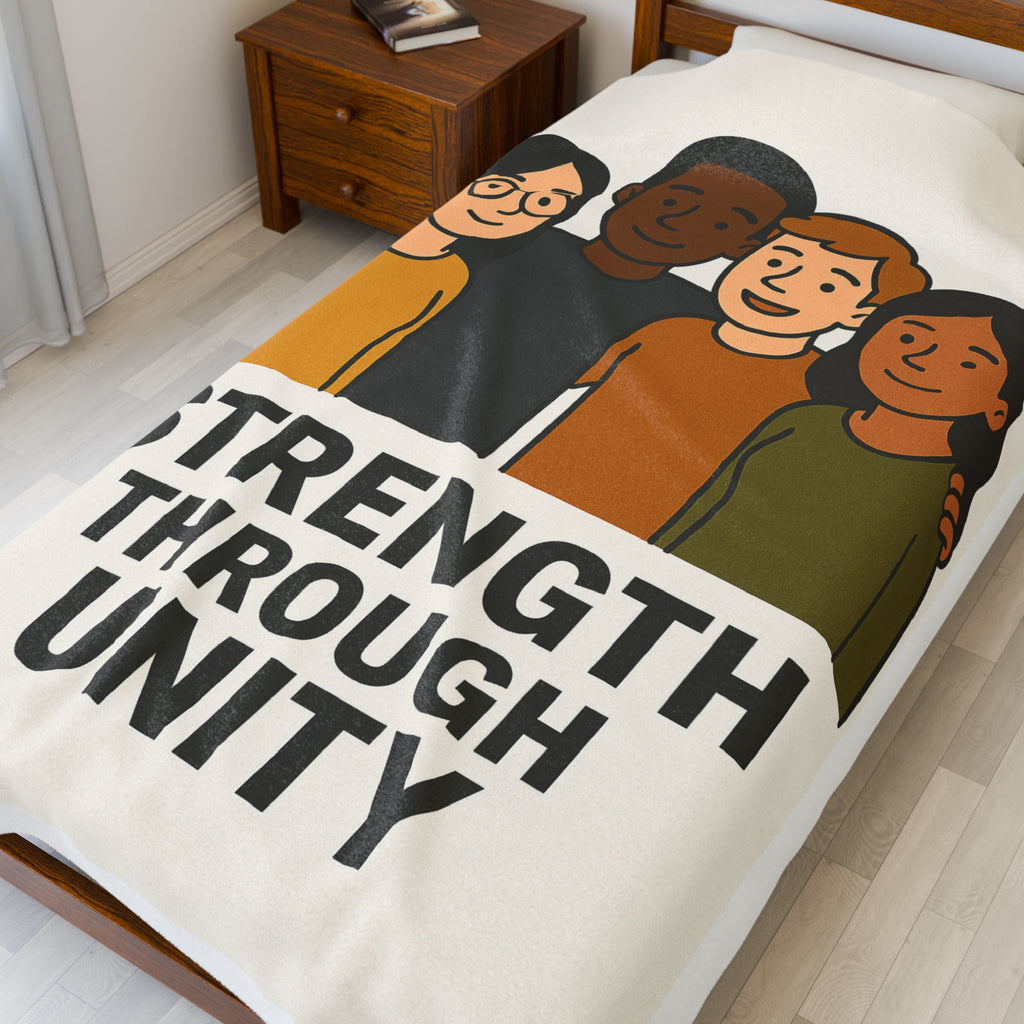 Unity Themed Velveteen Plush Blanket - Cozy Home Decor, Gift for Friends, Affirmation Blanket, Warmth & Togetherness, Inspirational - Wayal Store