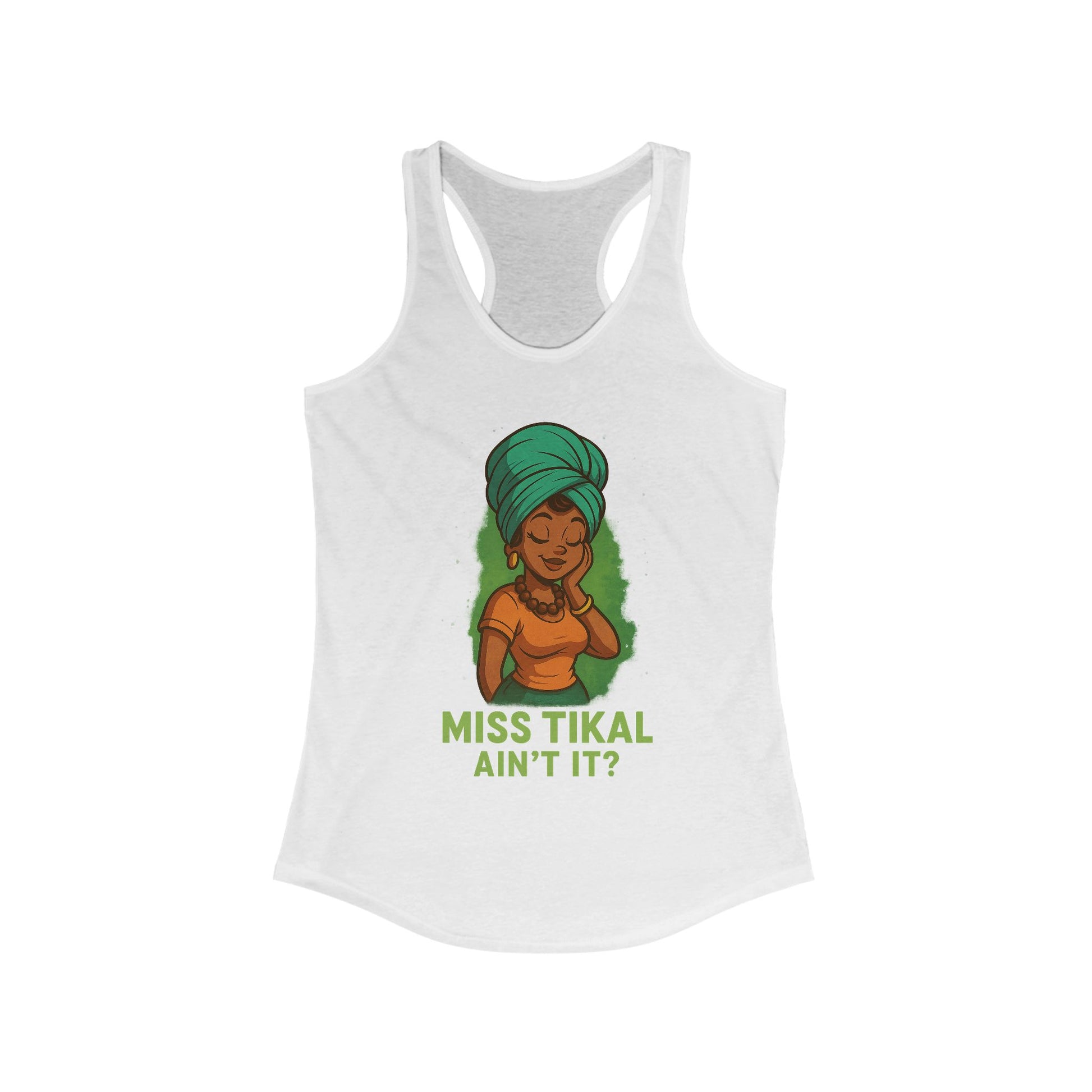 Miss Tikal Inspirational Women's Racerback Tank, Positive Vibe Shirt, Summer Top, Gift for Her, Fitness Apparel, Casual Outfit - Wayal Store