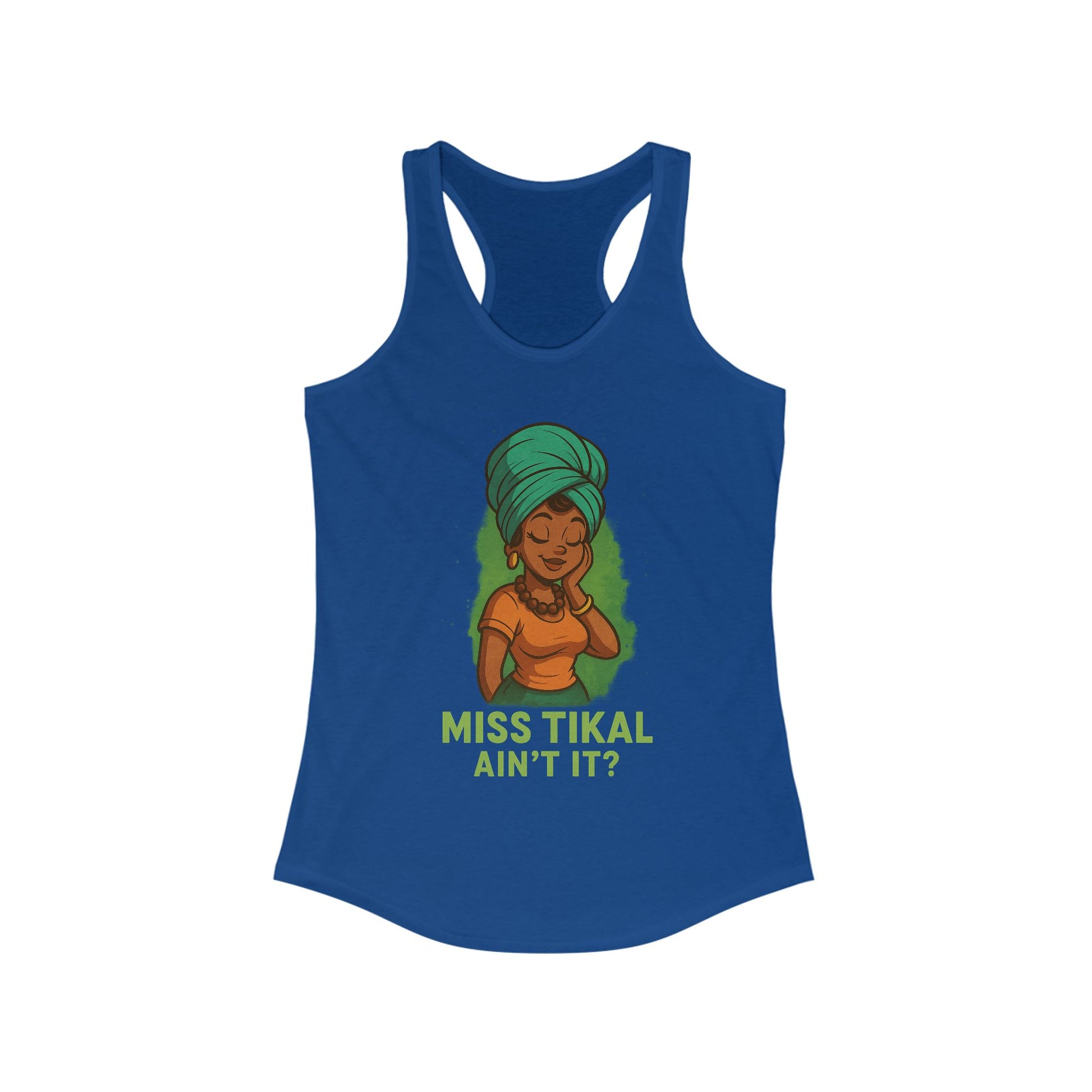 Miss Tikal Inspirational Women's Racerback Tank, Positive Vibe Shirt, Summer Top, Gift for Her, Fitness Apparel, Casual Outfit - Wayal Store