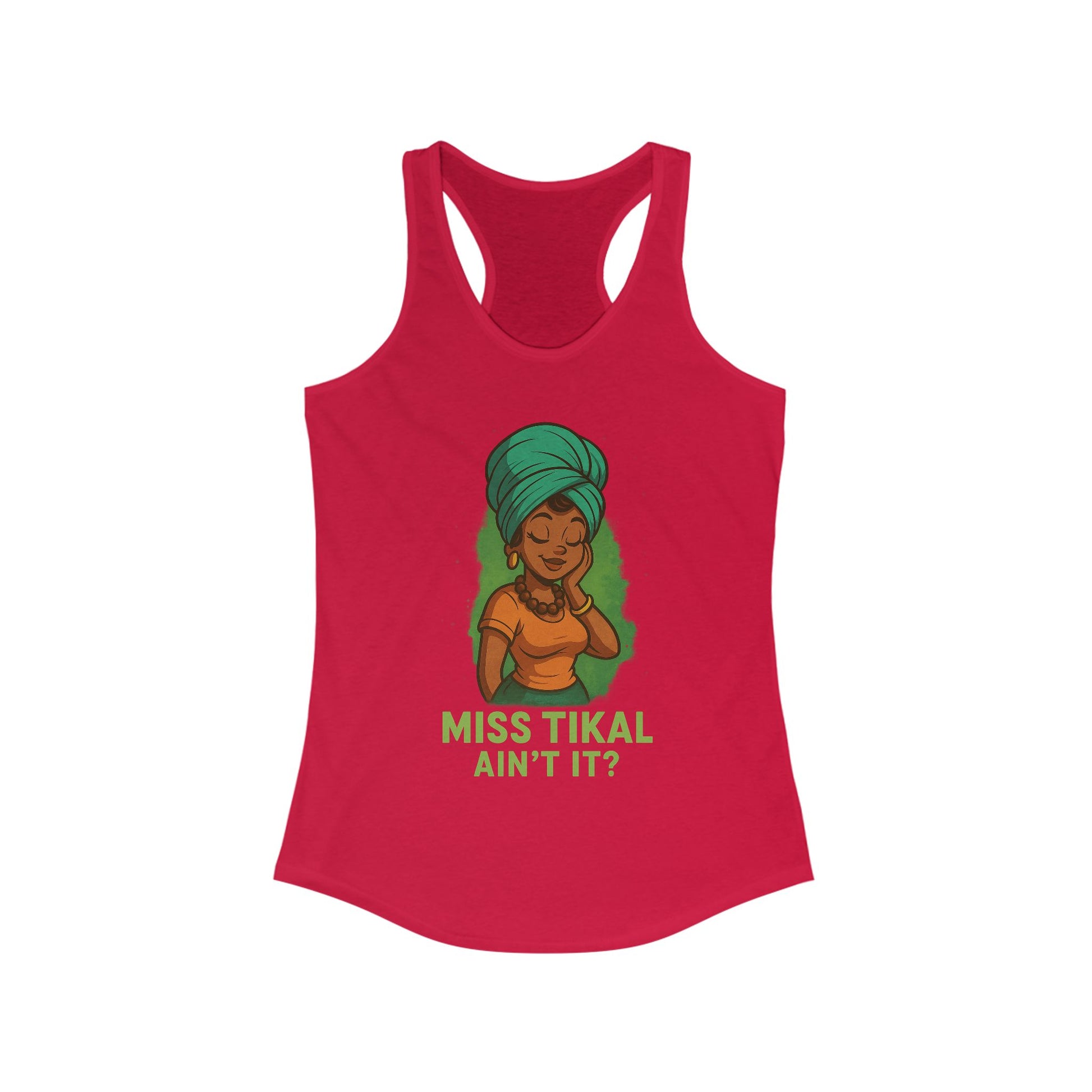 Miss Tikal Inspirational Women's Racerback Tank, Positive Vibe Shirt, Summer Top, Gift for Her, Fitness Apparel, Casual Outfit - Wayal Store