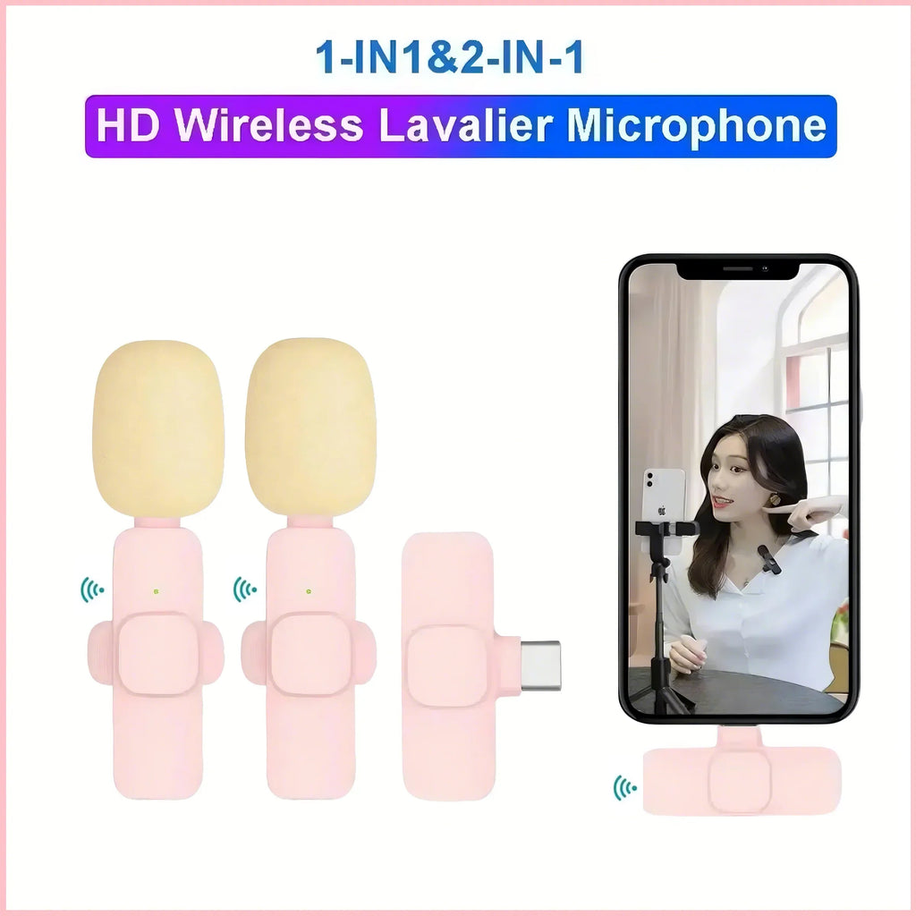 Portable Wireless Lavalier Microphone for Live Streaming/YouTube/TikTok/Facebook Live Noise Reduction Mic For iPhone/Android - Wayal Store