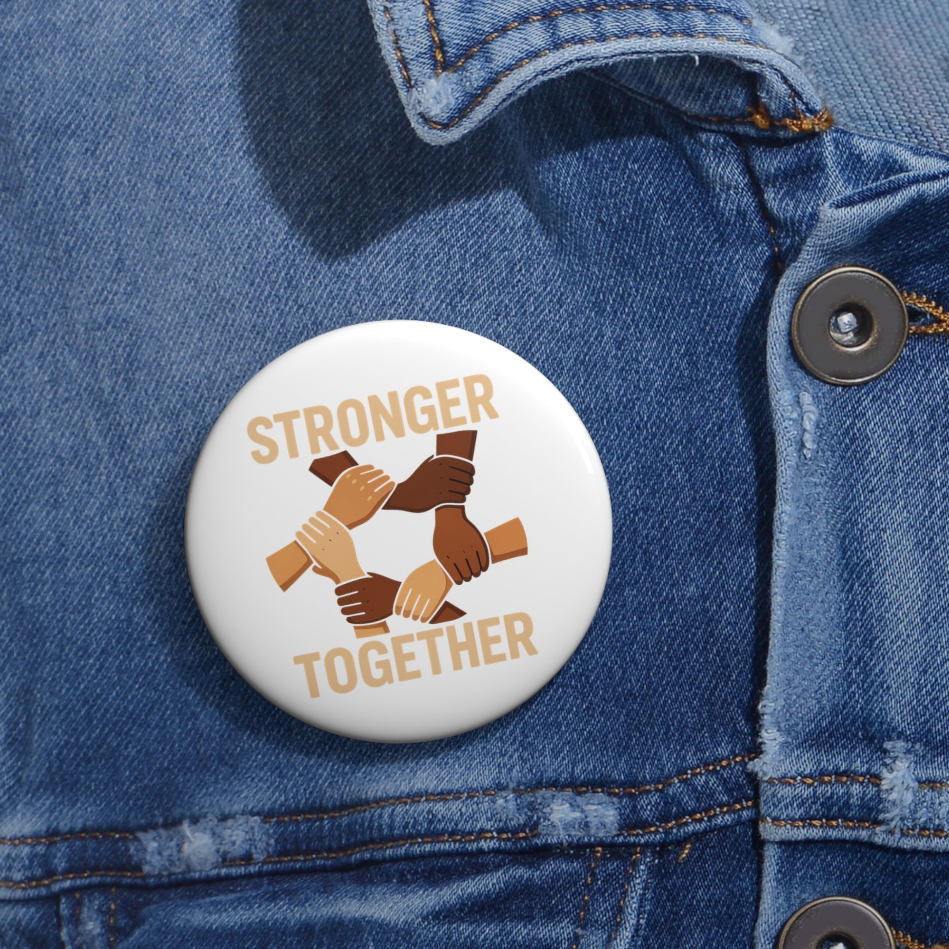 Custom Pin Buttons: Stronger Together - Empowerment Buttons, Advocacy Gifts, Friendship Badges, Community Pride, Social Justice - Wayal Store