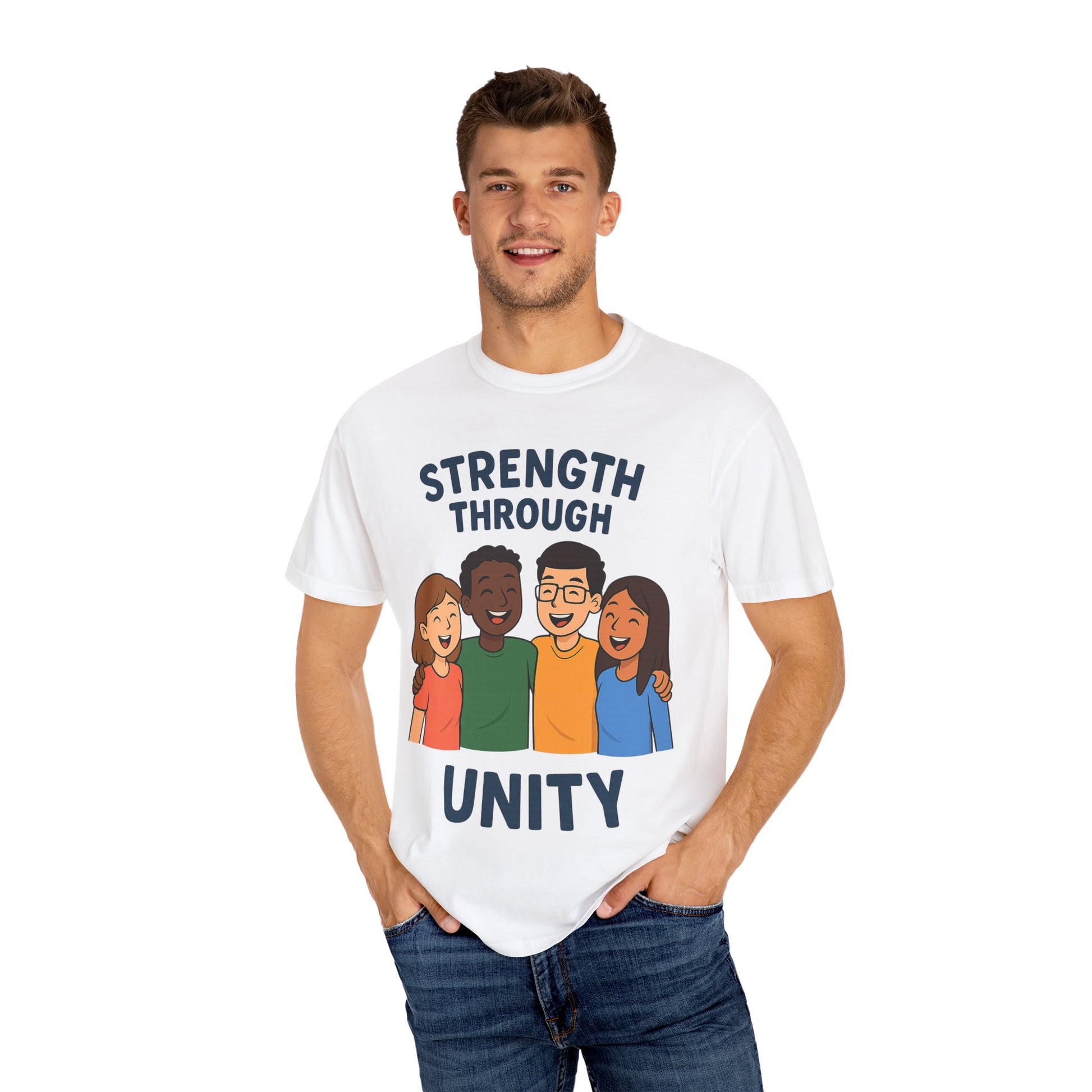 Unity Message T-Shirt Front, Unisex Motivational Shirt, Friendship Wear, Gift for Teens, Social Awareness Apparel - Wayal Store