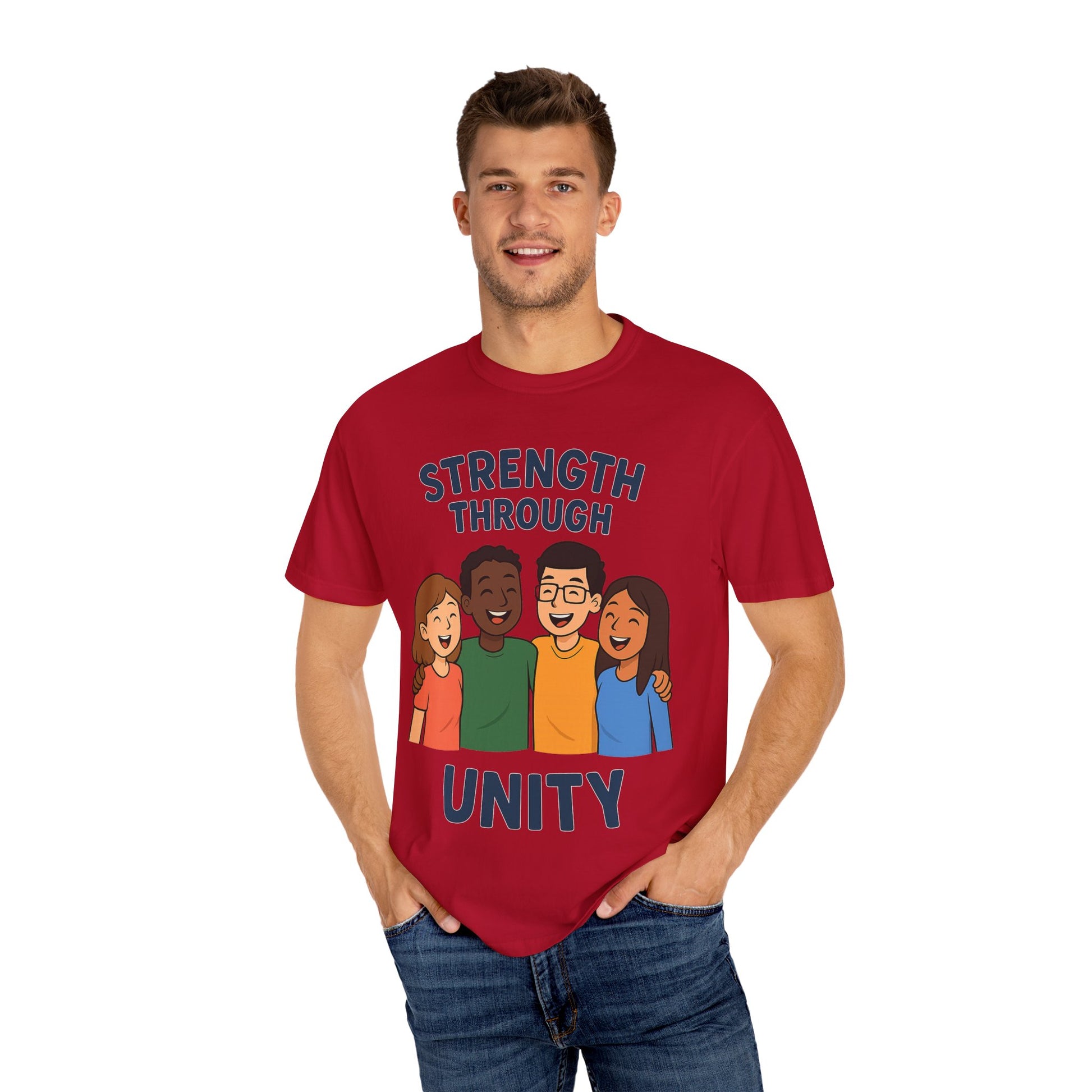 Unity Message T-Shirt Front, Unisex Motivational Shirt, Friendship Wear, Gift for Teens, Social Awareness Apparel - Wayal Store