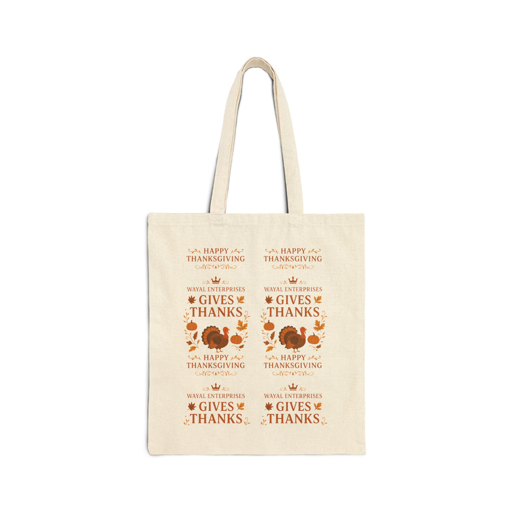 Thanksgiving Cotton Canvas Tote Bag - Celebrate with Gratitude - Wayal Store