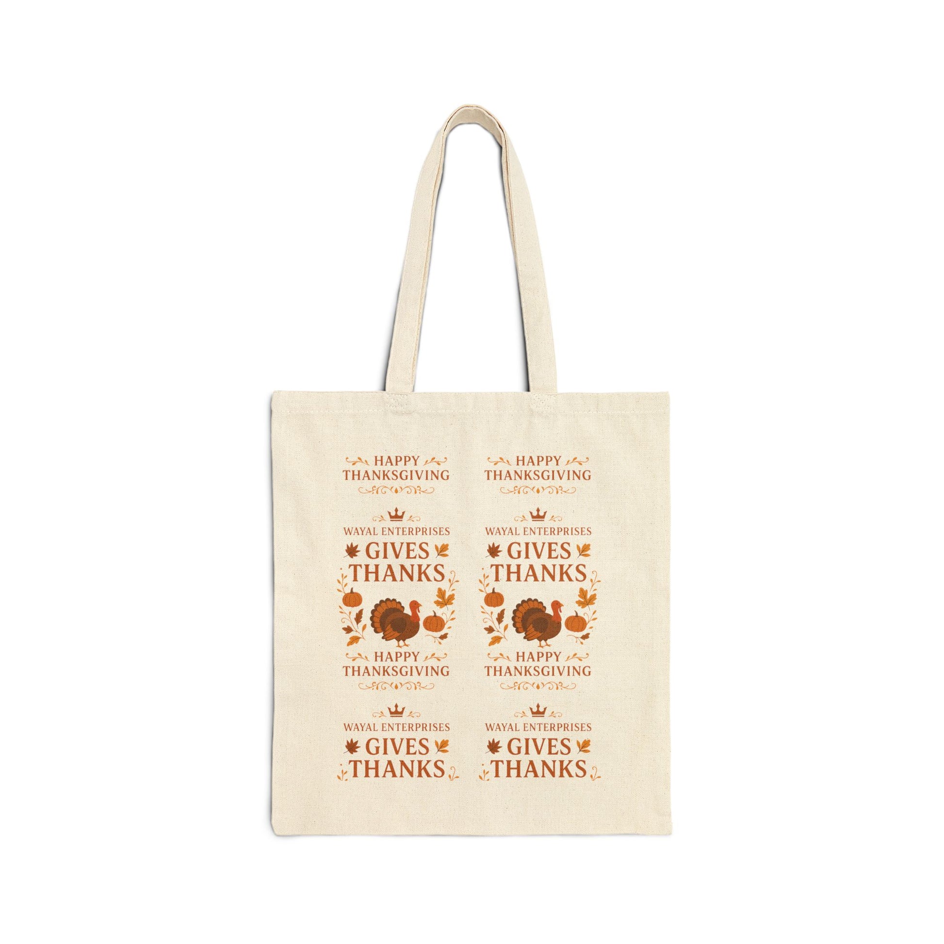 Thanksgiving Cotton Canvas Tote Bag - Celebrate with Gratitude - Wayal Store