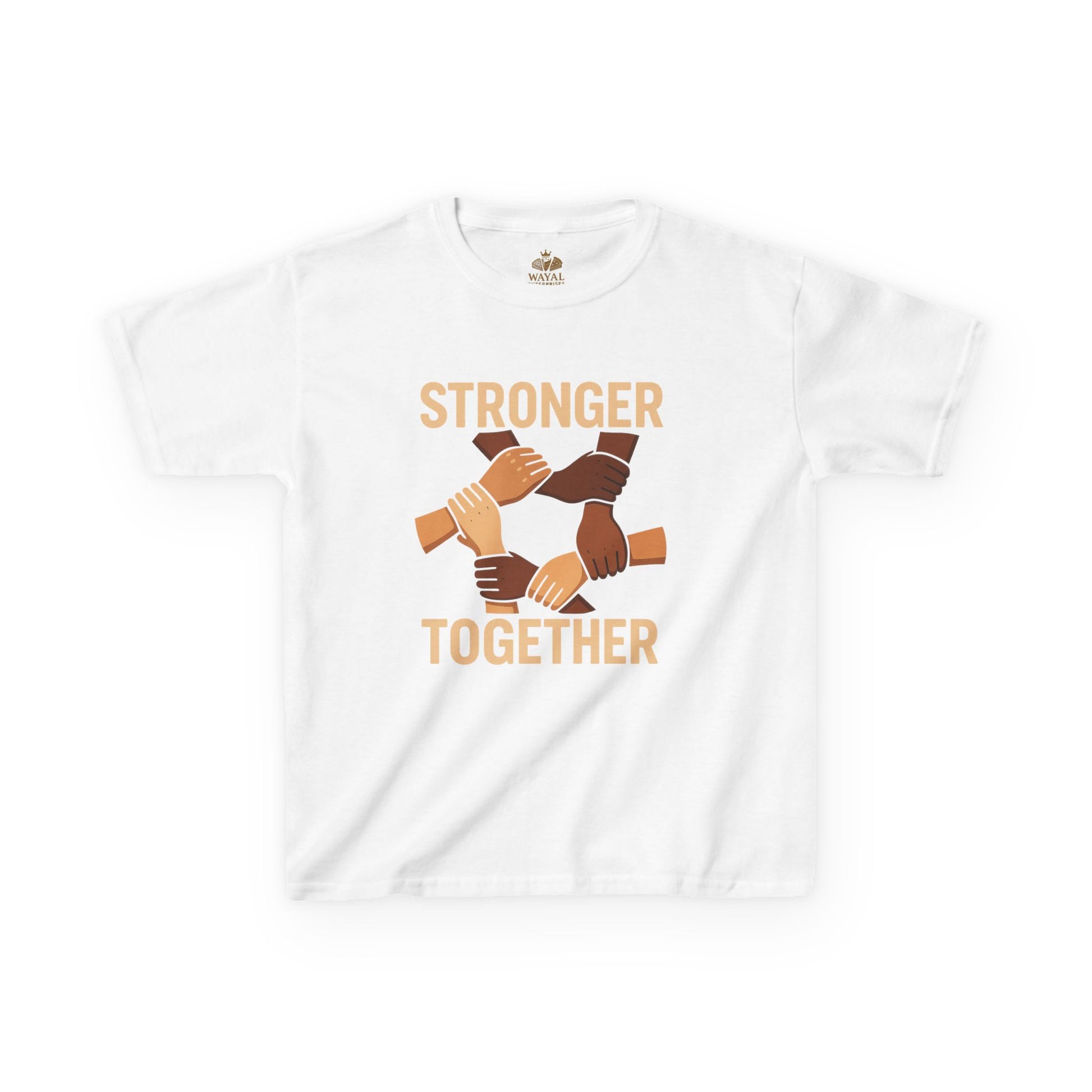 Kids T-Shirt Front | Stronger Together | Diversity, Unity, Friendship, Empowerment, Team Spirit - Wayal Store