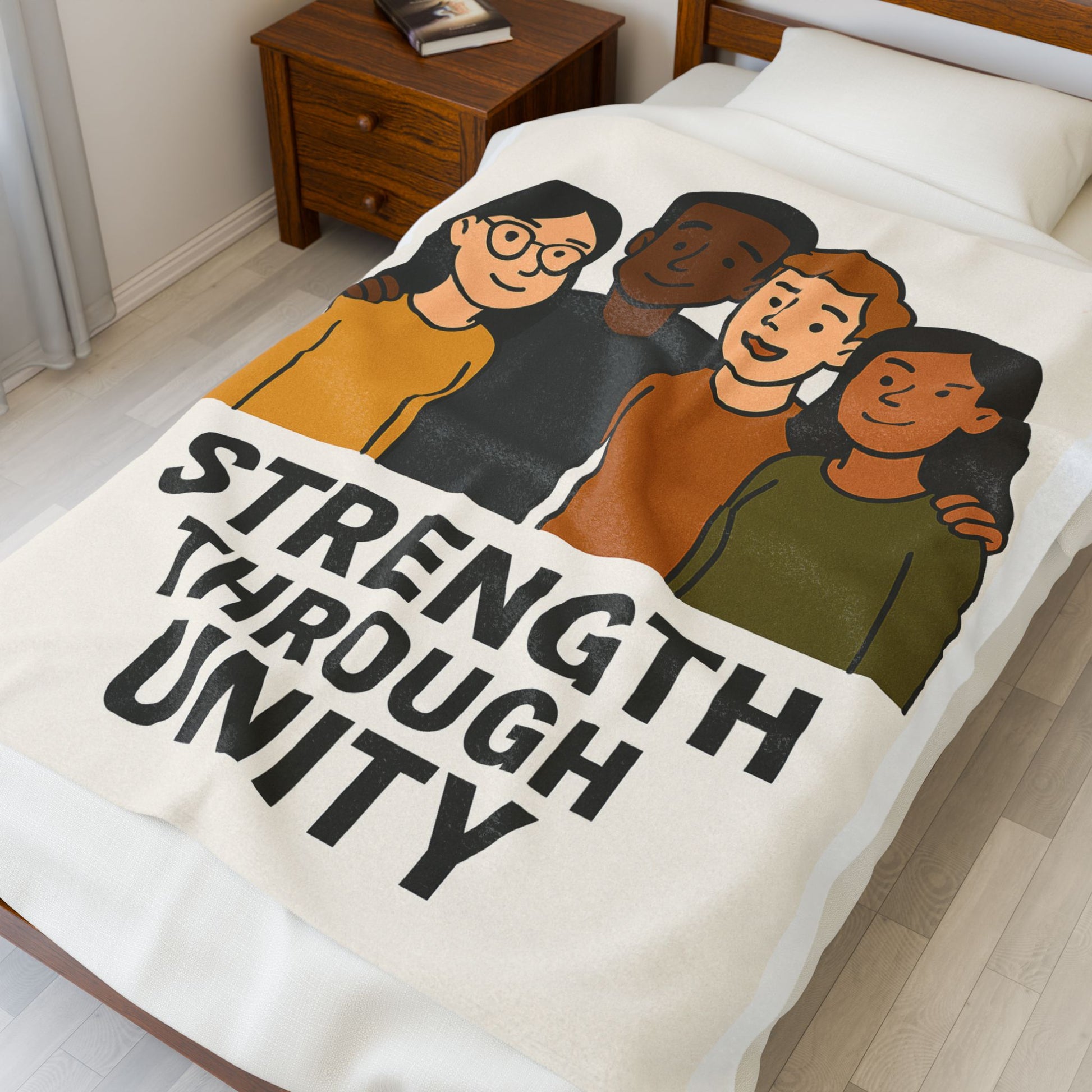 Unity Themed Velveteen Plush Blanket - Cozy Home Decor, Gift for Friends, Affirmation Blanket, Warmth & Togetherness, Inspirational - Wayal Store