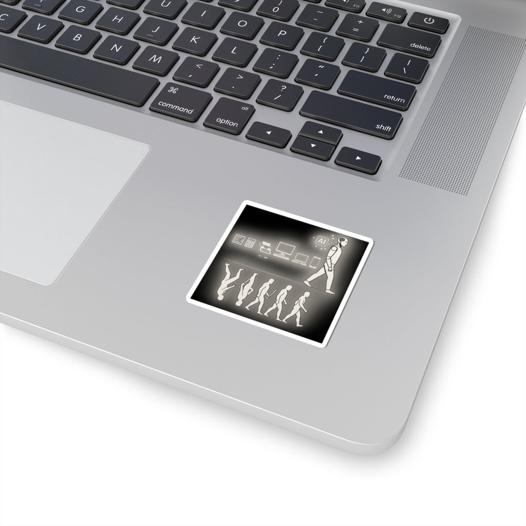 AI Evolution Kiss-Cut Stickers | Tech Lovers, Laptop Decor, Modern Art, Gift for Geeks, Futuristic Vibe - Wayal Store