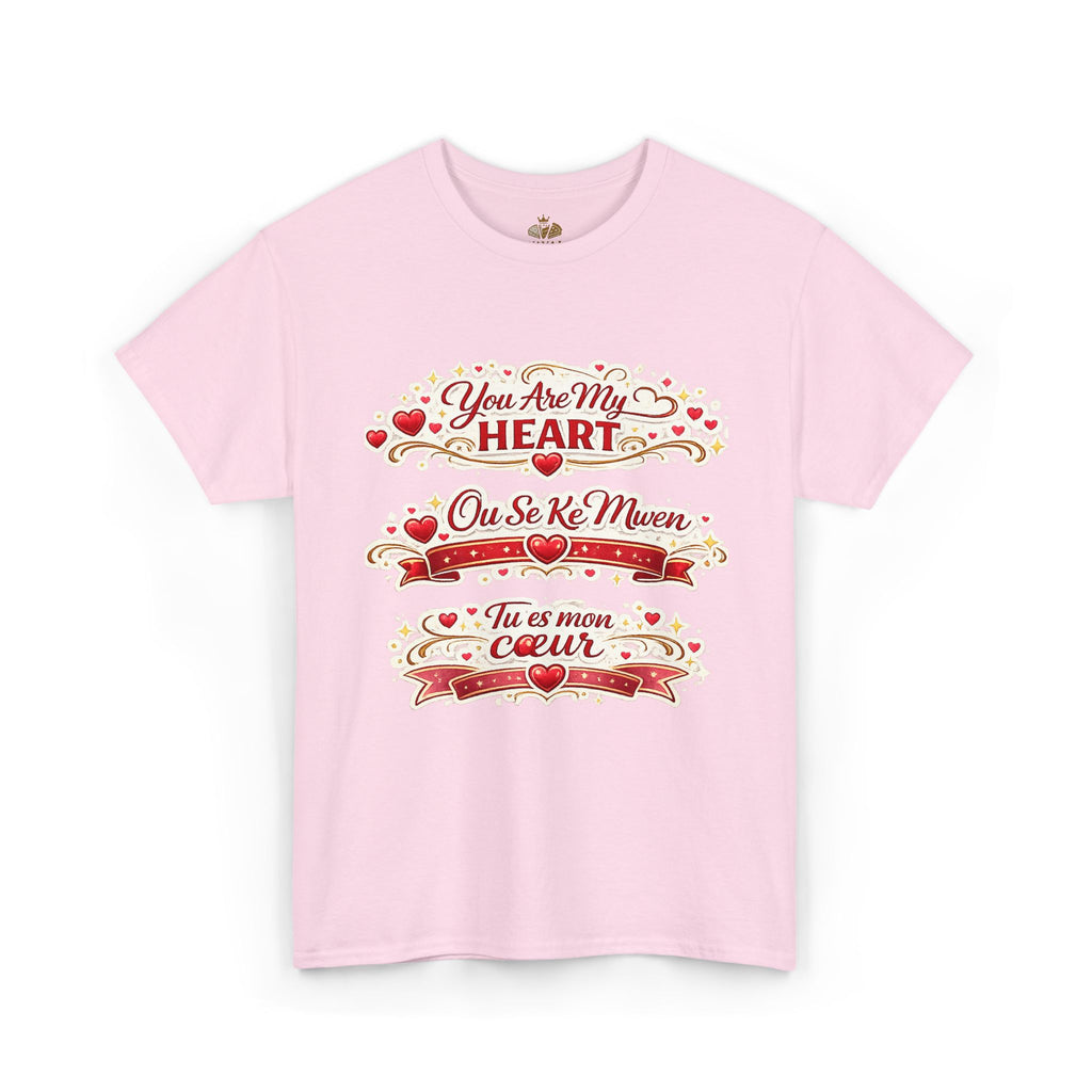 Heart Love Tee — "You Are My Heart / Tu es mon coeur" Romantic Valentine T-Shirt - Wayal Store