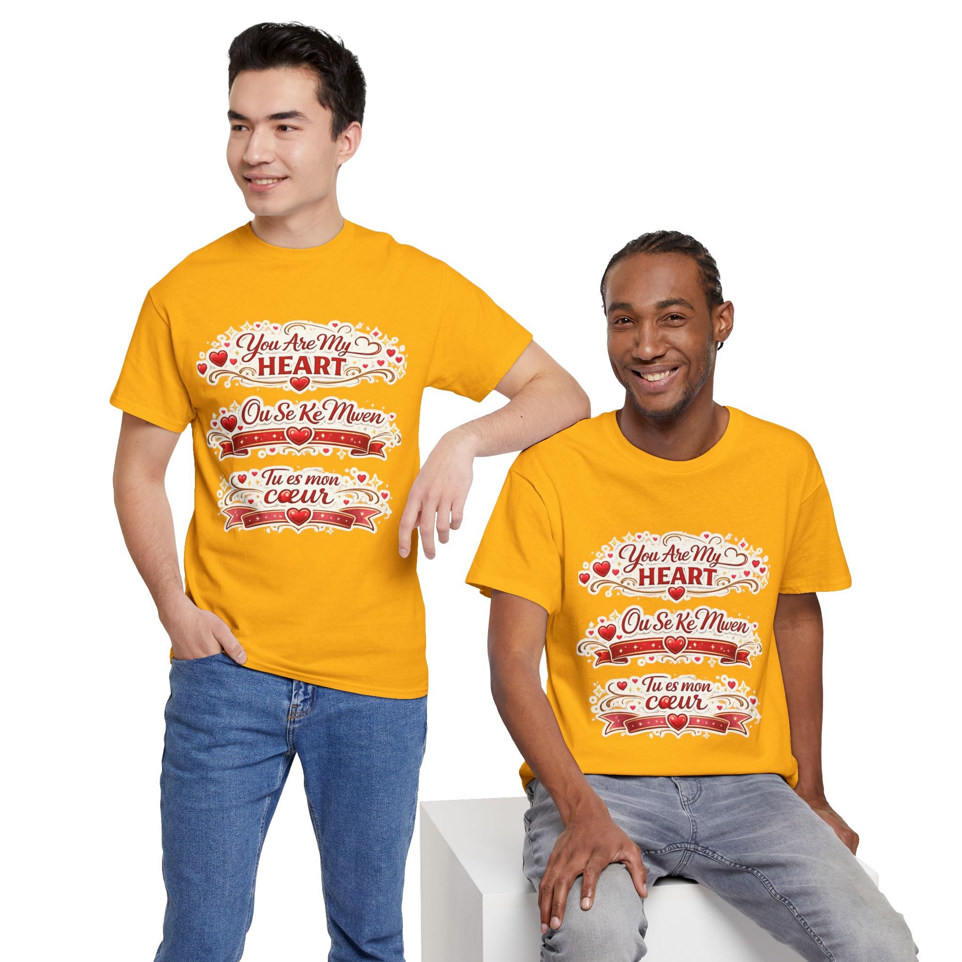 Heart Love Tee — "You Are My Heart / Tu es mon coeur" Romantic Valentine T-Shirt - Wayal Store