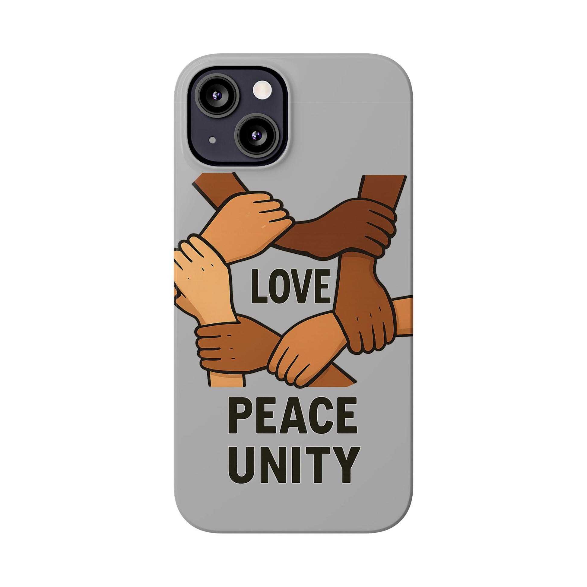 Unity Theme Slim Phone Cases - Love Peace Unity, Gift for Activists, Phone Accessories for Peace Lovers, Unique Phone Covers - Wayal Store
