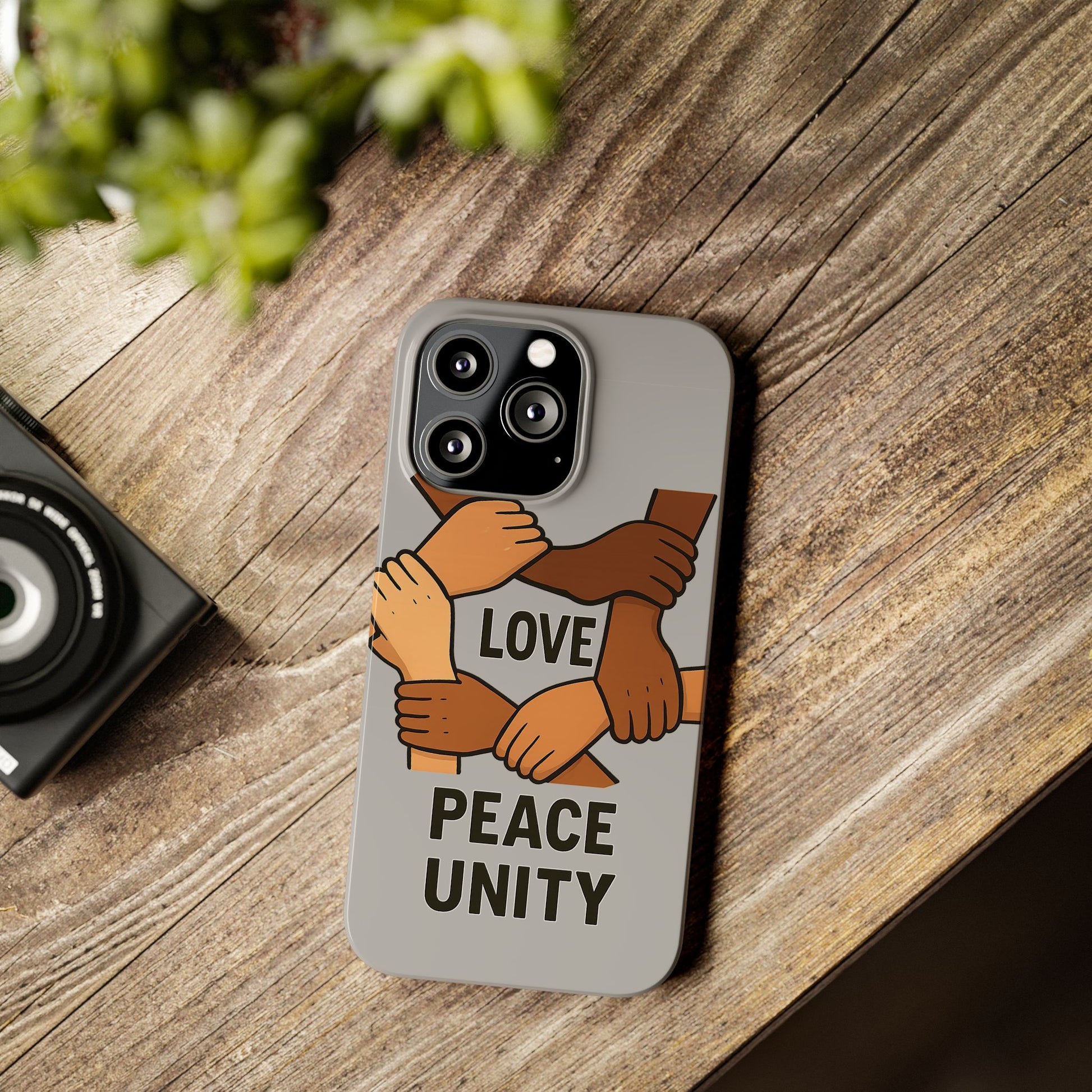 Unity Theme Slim Phone Cases - Love Peace Unity, Gift for Activists, Phone Accessories for Peace Lovers, Unique Phone Covers - Wayal Store