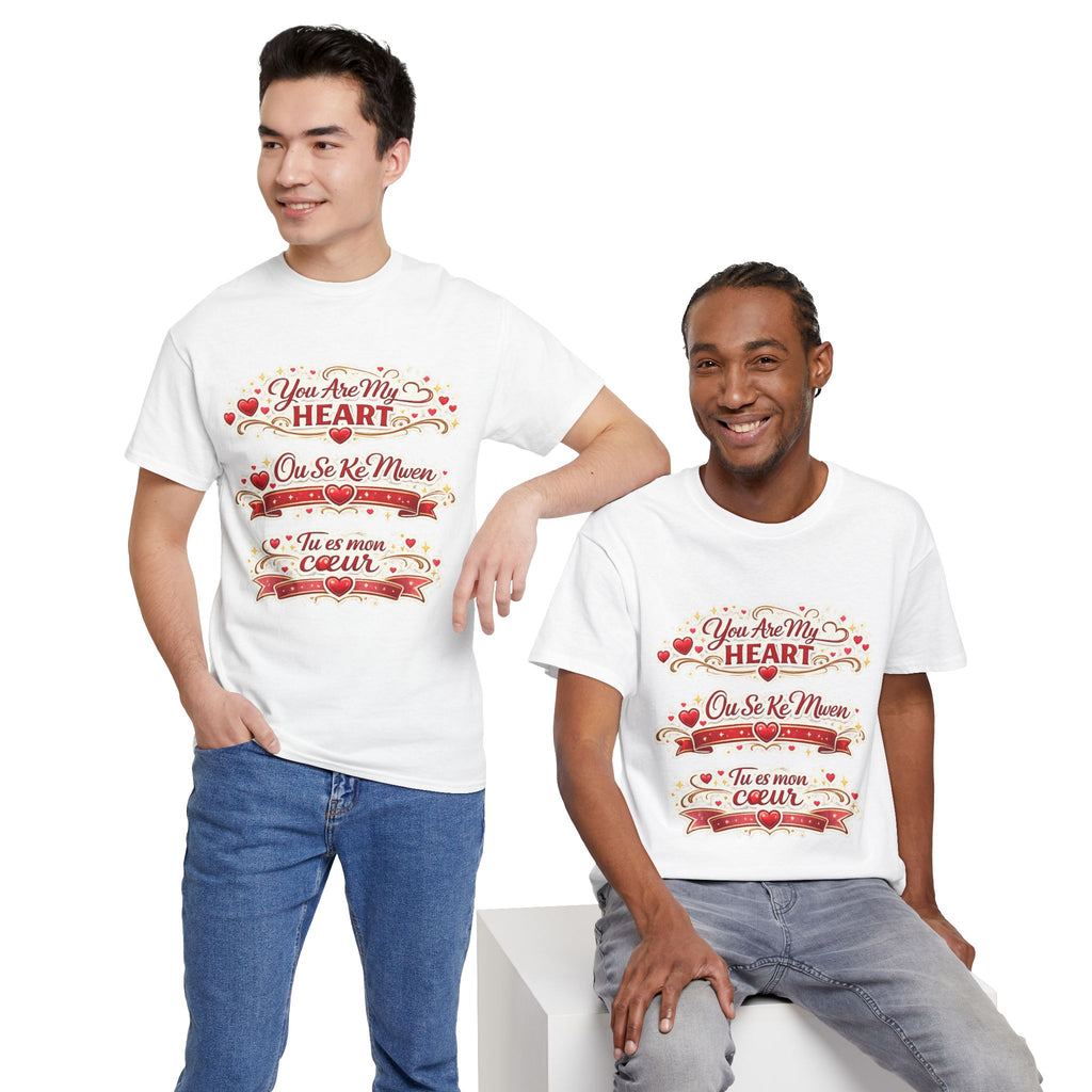 Heart Love Tee — "You Are My Heart / Tu es mon coeur" Romantic Valentine T-Shirt - Wayal Store