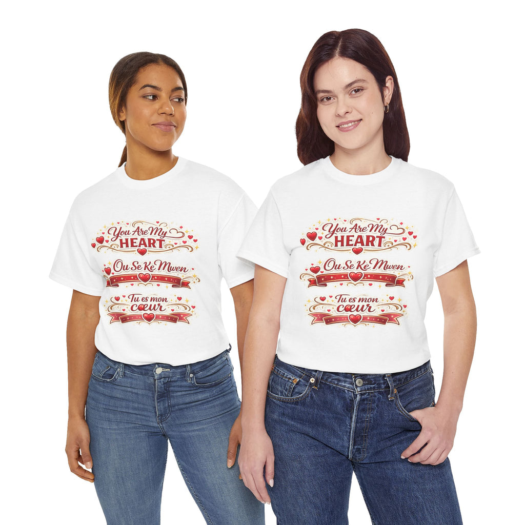 Heart Love Tee — "You Are My Heart / Tu es mon coeur" Romantic Valentine T-Shirt - Wayal Store