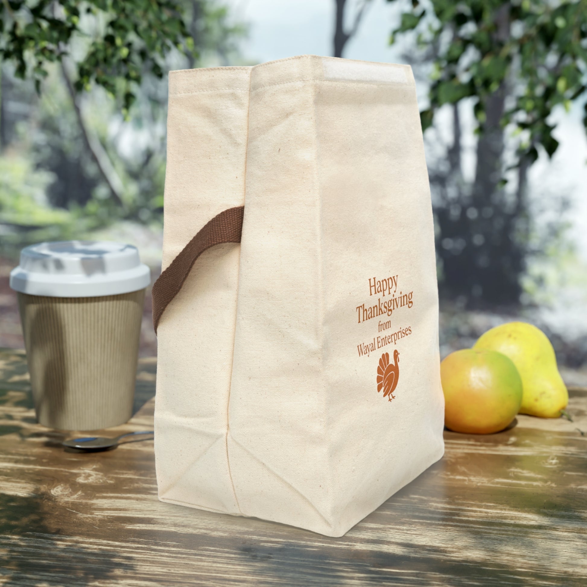 Thanksgiving Canvas Lunch Bag with Strap