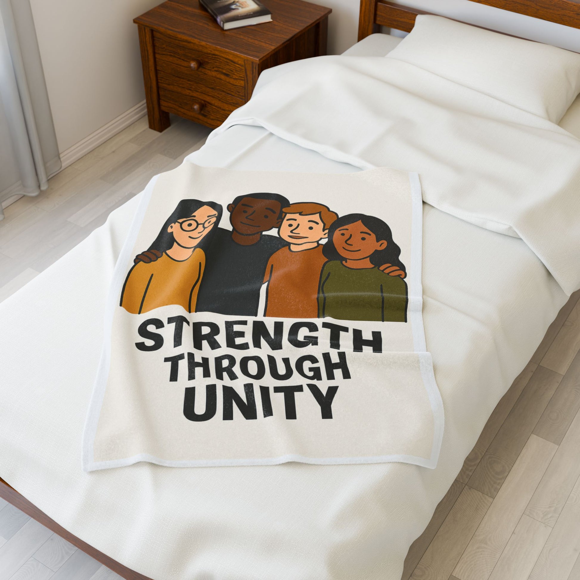 Unity Themed Velveteen Plush Blanket - Cozy Home Decor, Gift for Friends, Affirmation Blanket, Warmth & Togetherness, Inspirational - Wayal Store