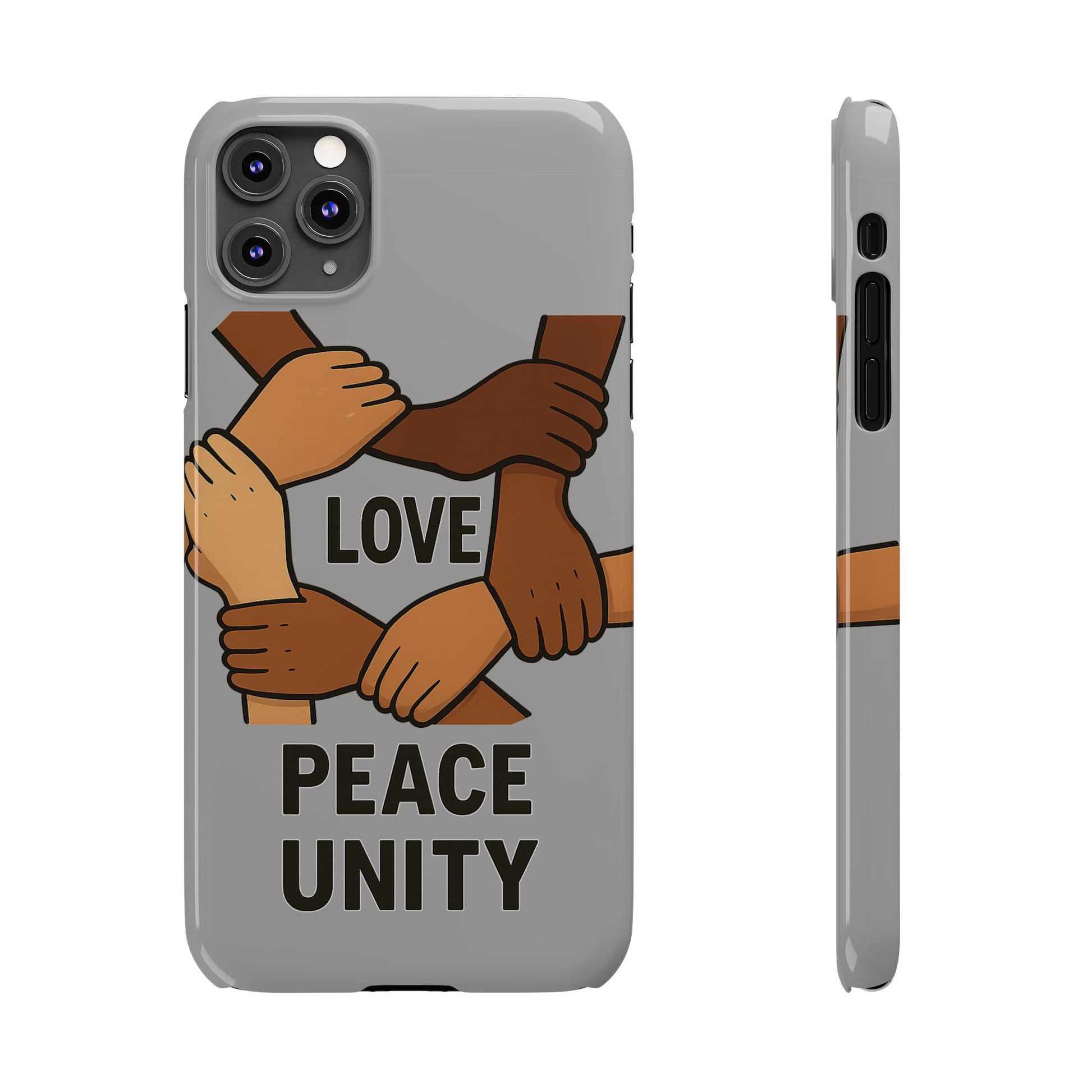 Unity Theme Slim Phone Cases - Love Peace Unity, Gift for Activists, Phone Accessories for Peace Lovers, Unique Phone Covers - Wayal Store
