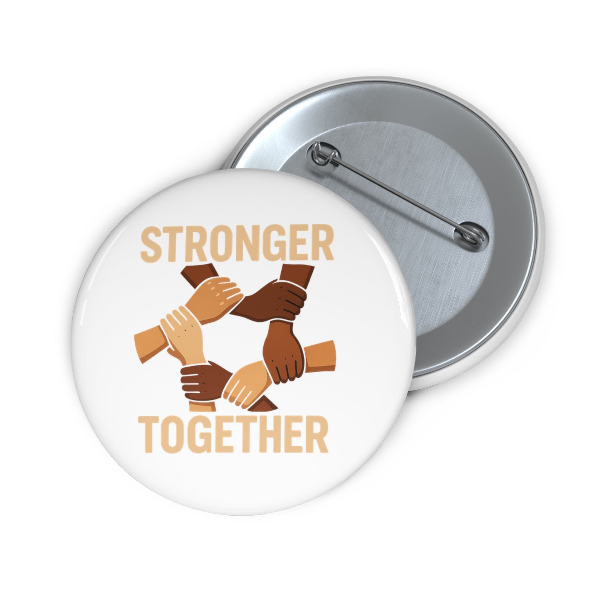 Custom Pin Buttons: Stronger Together - Empowerment Buttons, Advocacy Gifts, Friendship Badges, Community Pride, Social Justice - Wayal Store