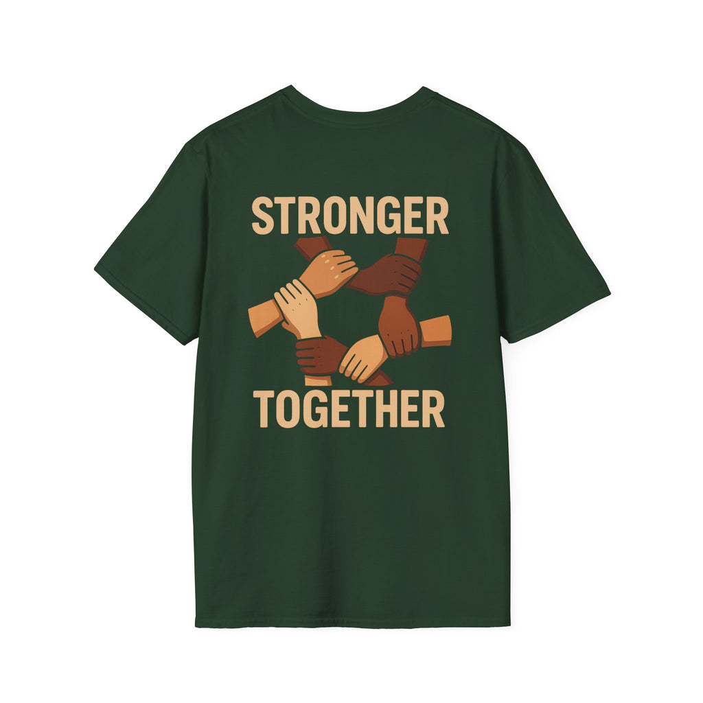 Unity T-Shirt Back: Stronger Together, Equality Shirt, Gift for Activists, Social Justice Tee, Community Engagement Wear, Inspirational Apparel - Wayal Store