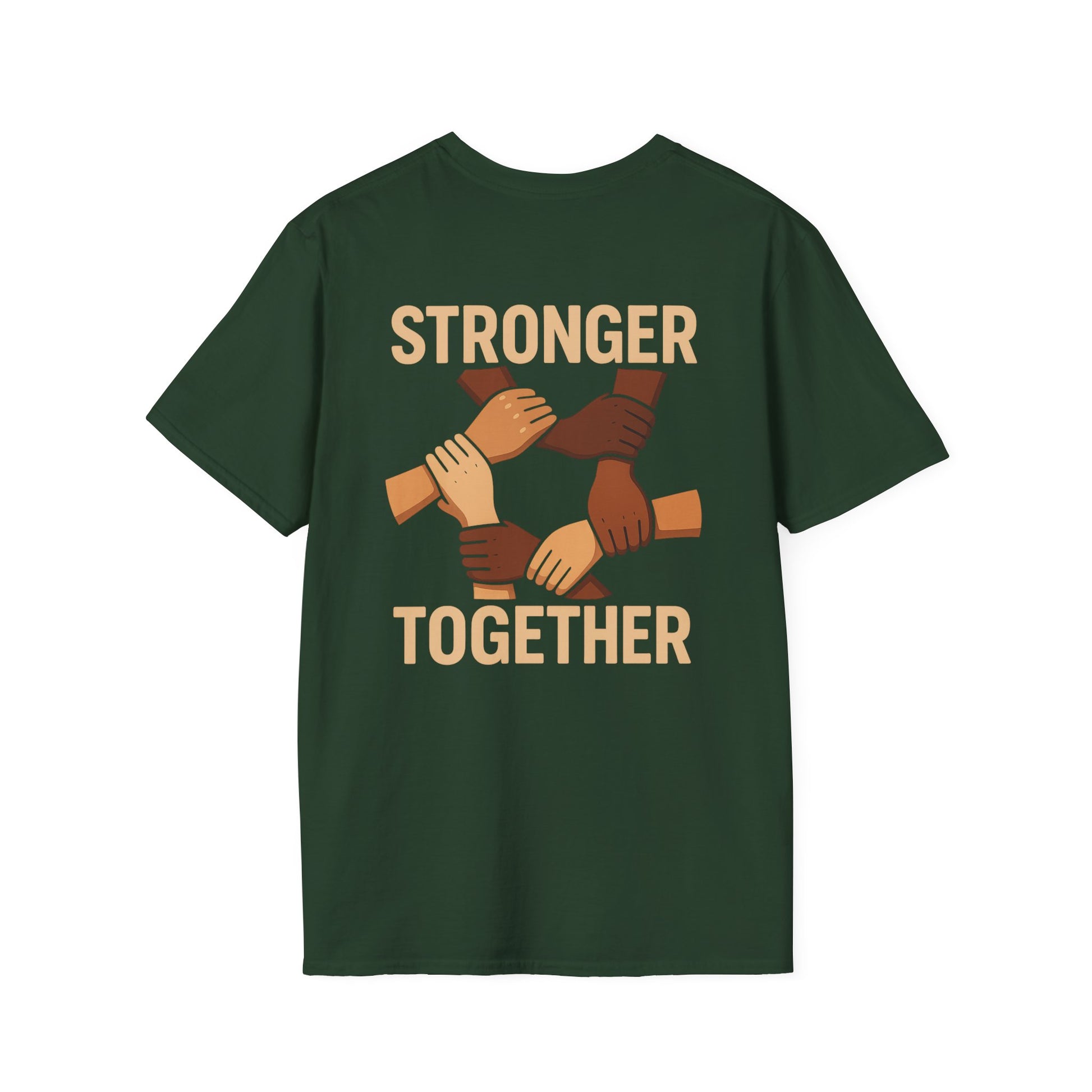 Unity T-Shirt Back: Stronger Together, Equality Shirt, Gift for Activists, Social Justice Tee, Community Engagement Wear, Inspirational Apparel - Wayal Store
