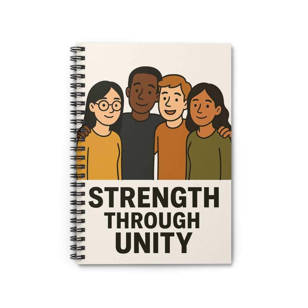 Empowering Spiral Notebook - Strength Through Unity, Inspirational Journal, Gift for Friends, Back to School Supplies, Diversity Notebook - Wayal Store