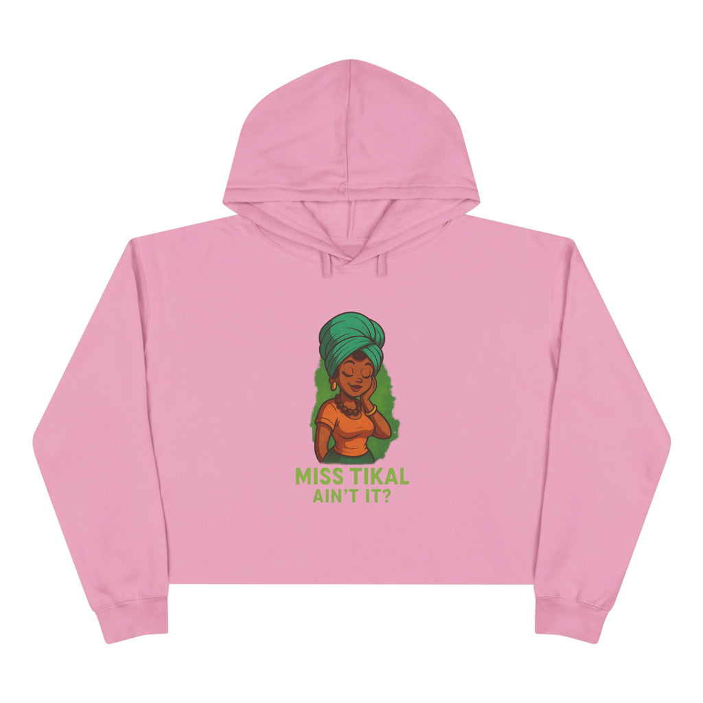 Vibrant Crop Hoodie with Miss Tikal Design, Cozy Streetwear, Perfect for Casual Outings, Gifts for Her, Summer Vibe - Wayal Store