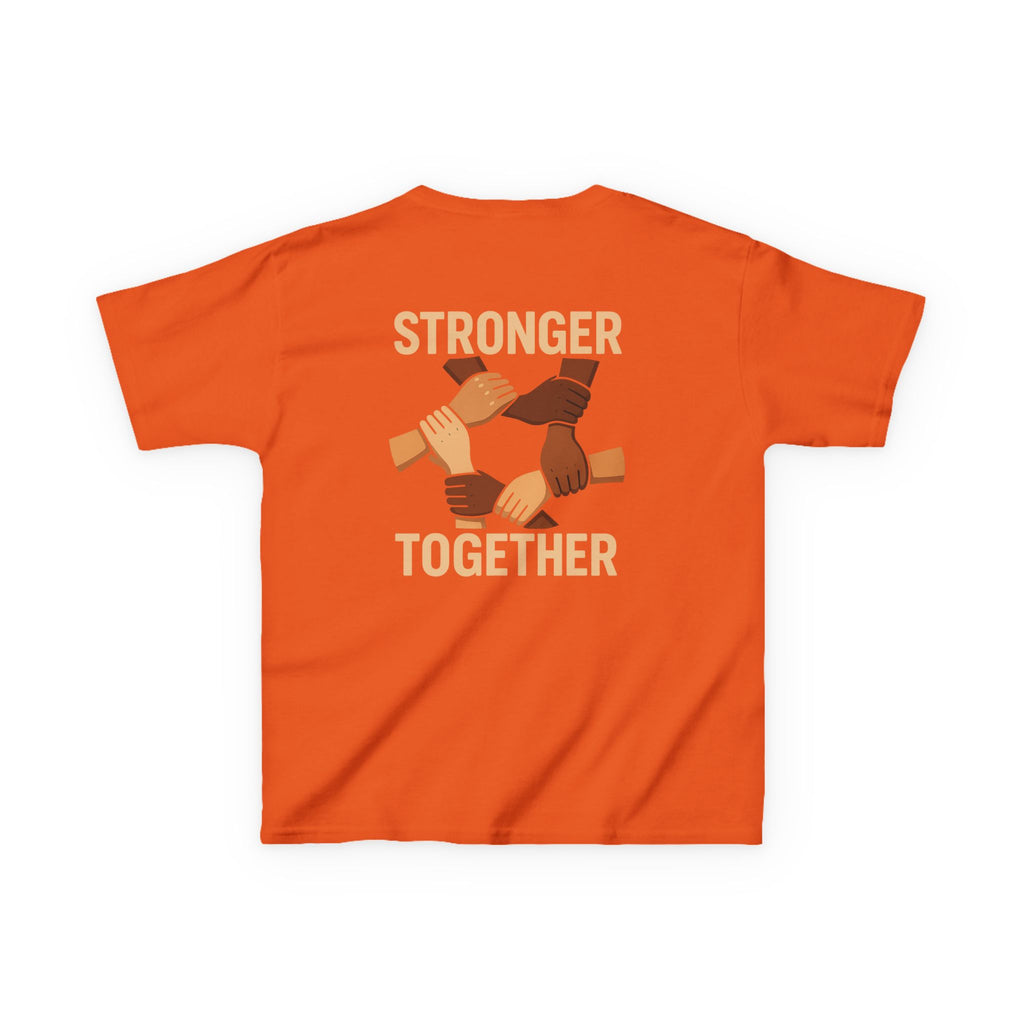 Kids T-Shirt Back | Stronger Together | Diversity, Unity, Friendship, Empowerment, Team Spirit - Wayal Store