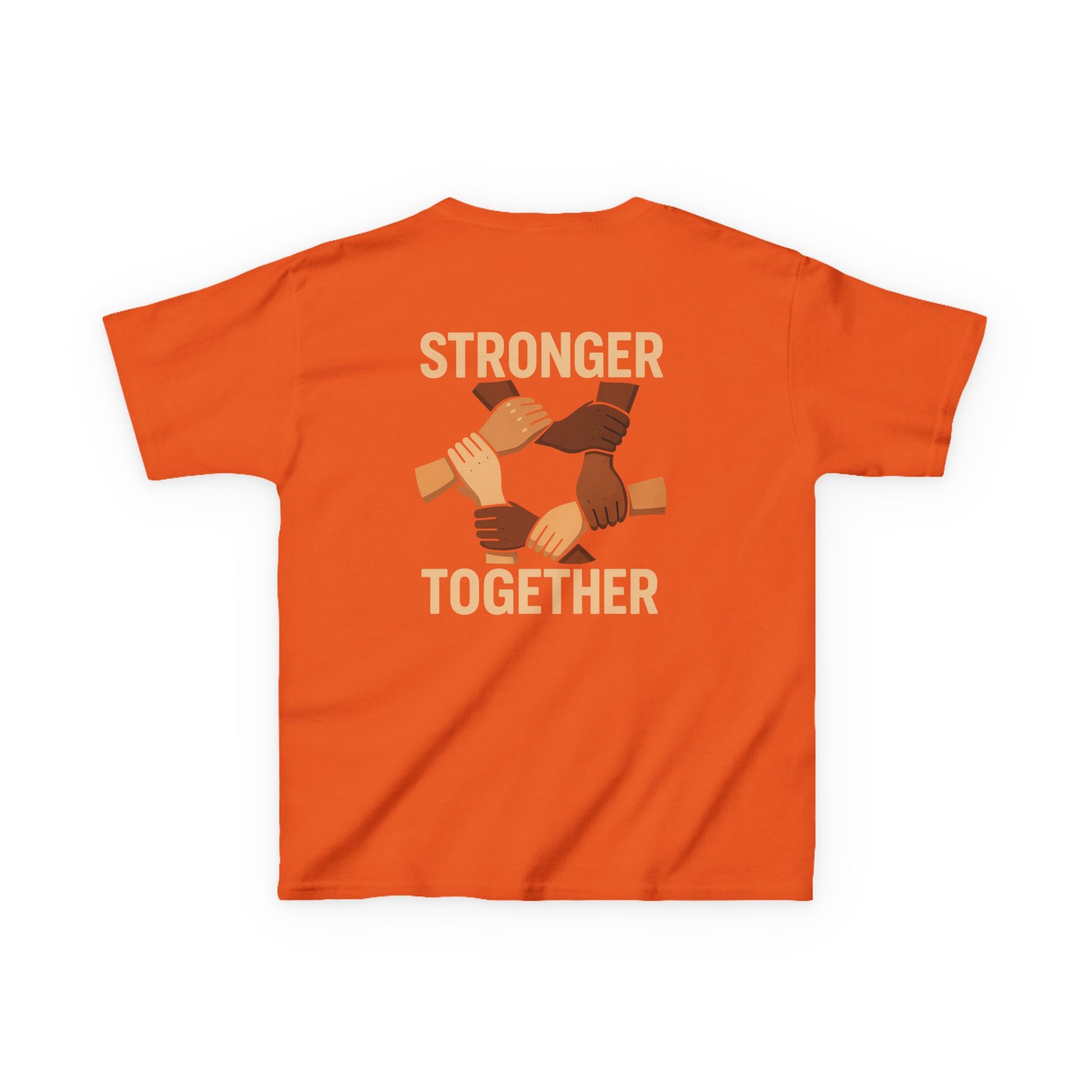 Kids T-Shirt Back | Stronger Together | Diversity, Unity, Friendship, Empowerment, Team Spirit - Wayal Store