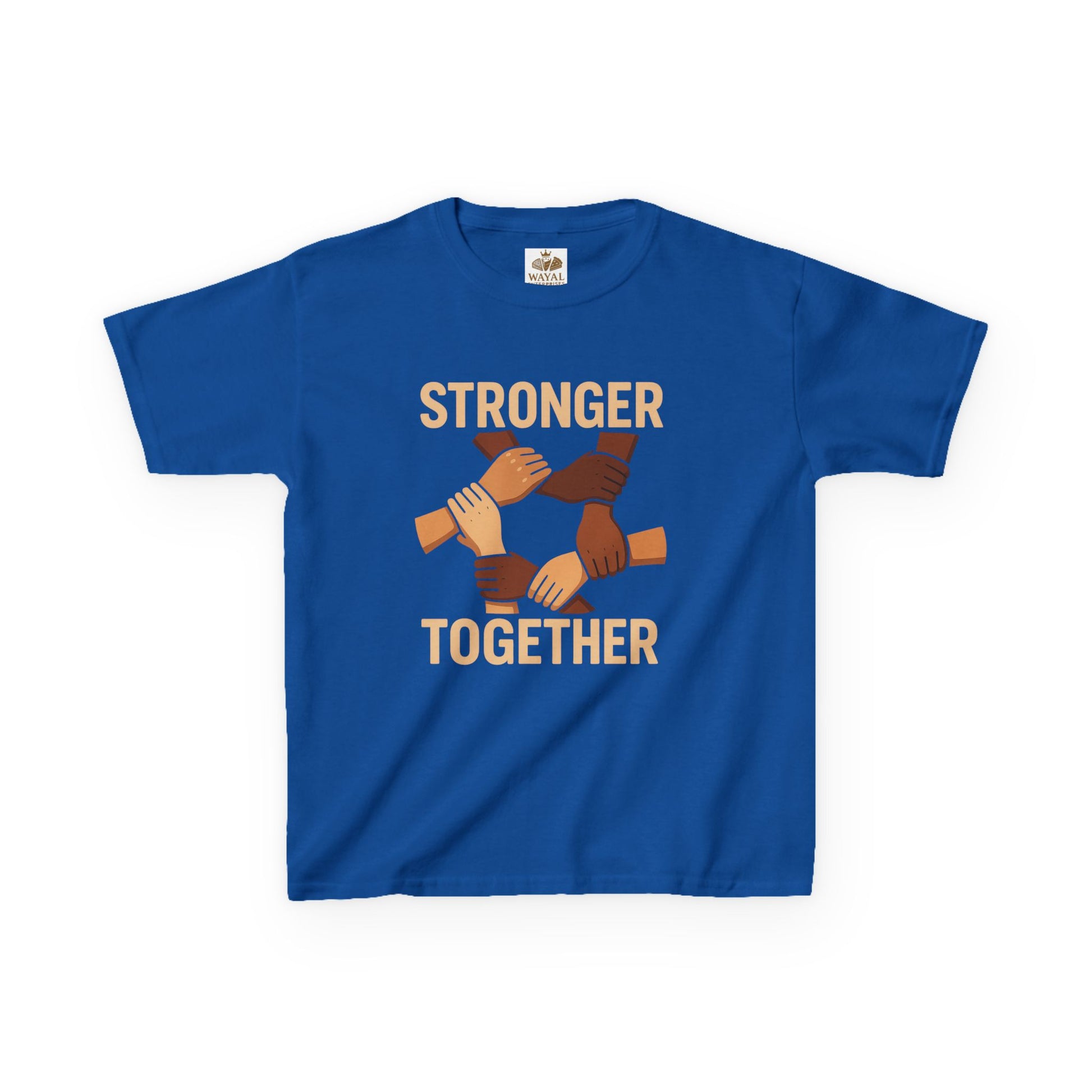 Kids T-Shirt Front | Stronger Together | Diversity, Unity, Friendship, Empowerment, Team Spirit - Wayal Store
