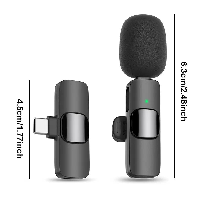 Wireless Lavalier Microphone For iPhone 15/16/17 Series Android Devices Noise Cancelling Mini Lapel Microphone for Vlogging Mic - Wayal Store