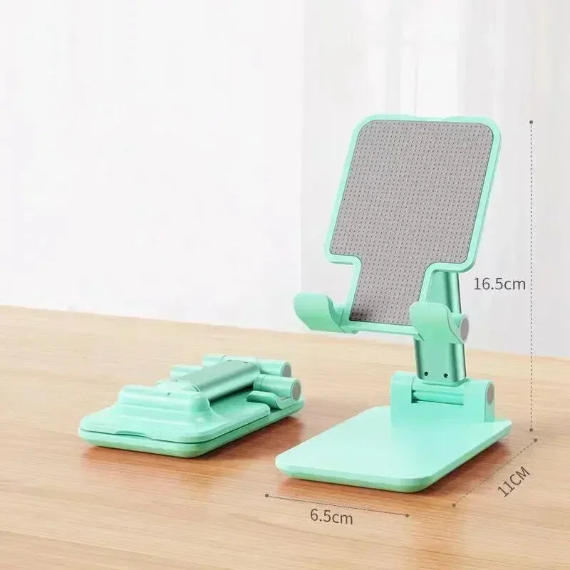 Folding Phone Holder Tablet Lazy Bracket Height Adjustable Desktop Live Streaming Stand for iPhone 12-16 Pro Max Samsung Xiaomi