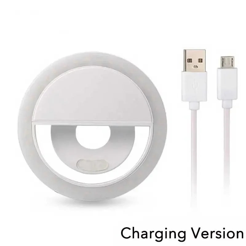 USB Charge Led Selfie Ring Light Mobile Phone Lens LED Selfie Lamp Ring for iPhone Samsung Xiaomi Huawei Phone Selfie Light - Wayal Store