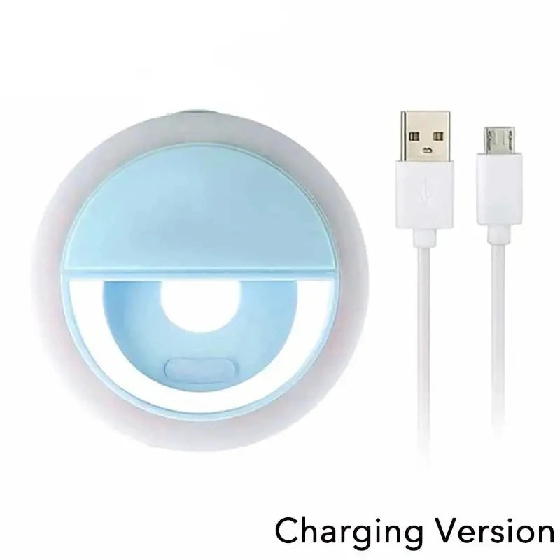 USB Charge Led Selfie Ring Light Mobile Phone Lens LED Selfie Lamp Ring for iPhone Samsung Xiaomi Huawei Phone Selfie Light - Wayal Store