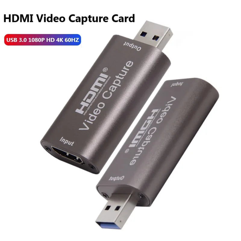 USB 3.0 Video Capture Card 4K 60HZ HDMI-compatible Video Grabber Live Streaming Box Recording for PS4 XBOX Phone Game DVD Camera - Wayal Store