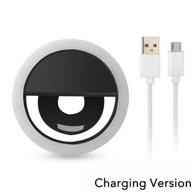 USB Charge Led Selfie Ring Light Mobile Phone Lens Lamp Adjustable Live Brightness Portable Rechargeable Selfie Fill Ring Light - Wayal Store