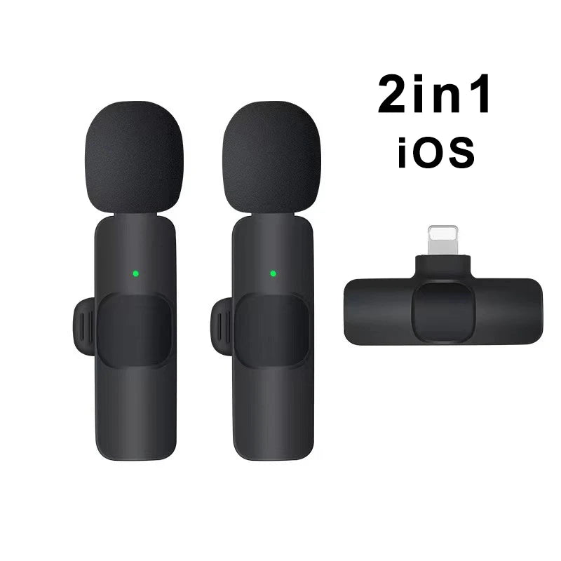 Wireless Lavalier Microphone For iPhone 15/16/17 Series Android Devices Noise Cancelling Mini Lapel Microphone for Vlogging Mic - Wayal Store